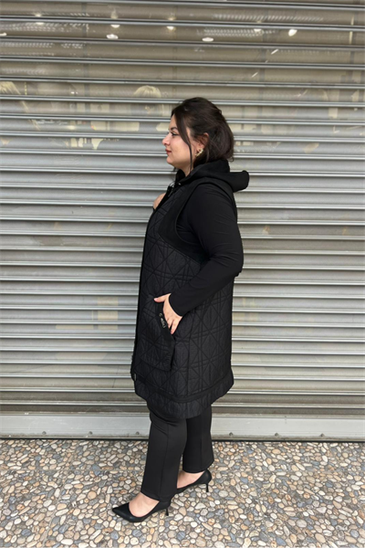 Selma Büyük Beden Gizli Fermuarlı Çıtçıtlı Yelek