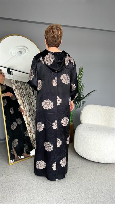 Selma Büyük Beden Gül Desenli Elbise