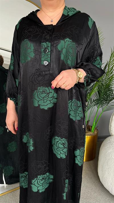 Selma Büyük Beden Gül Desenli Elbise
