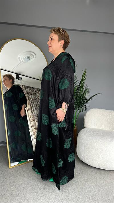 Selma Büyük Beden Gül Desenli Elbise