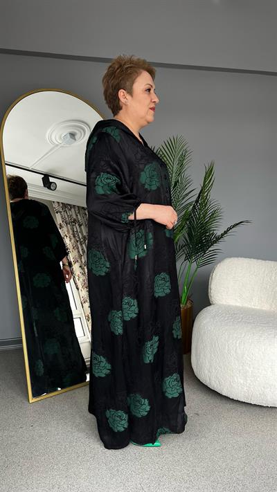 Selma Büyük Beden Gül Desenli Elbise