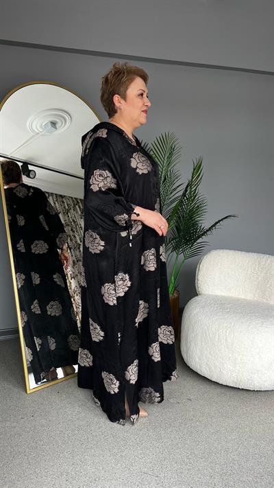 Selma Büyük Beden Gül Desenli Elbise