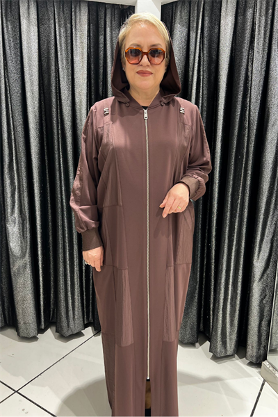 Selma Büyük Beden Hakim Yaka Cepli Ferace