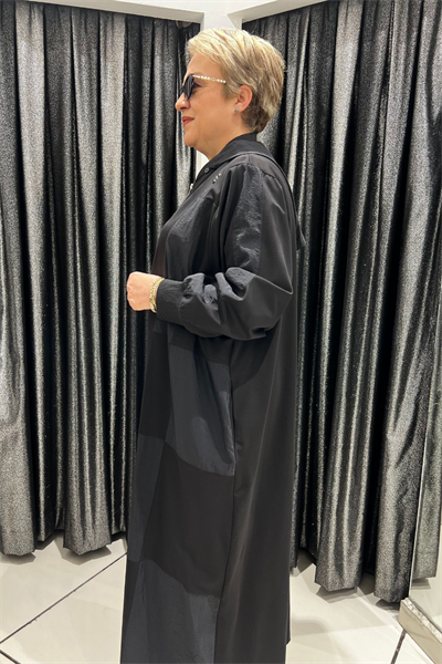 Selma Büyük Beden Hakim Yaka Cepli Ferace