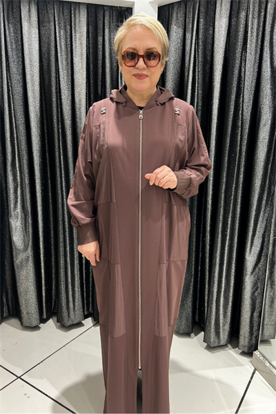 Selma Büyük Beden Hakim Yaka Cepli Ferace