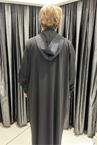 Selma Büyük Beden Hakim Yaka Cepli Ferace