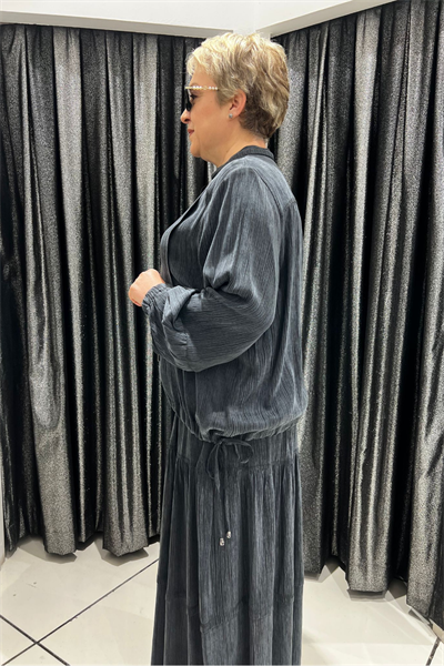 Selma Büyük Beden Hakim Yaka İkili Takım