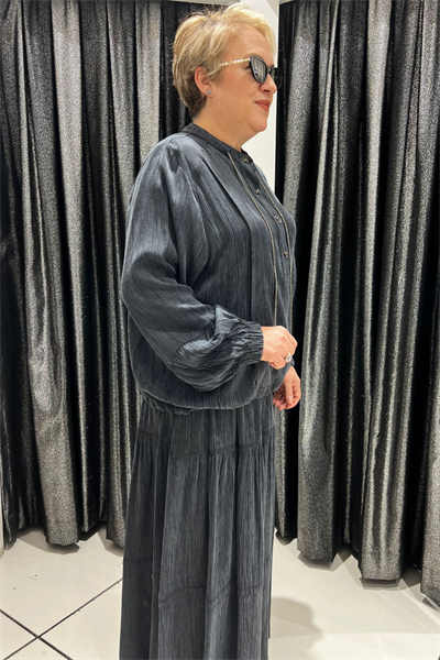 Selma Büyük Beden Hakim Yaka İkili Takım