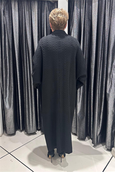 Selma Büyük Beden Hakim Yaka Triko Kap Modeli