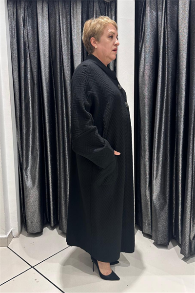 Selma Büyük Beden Hakim Yaka Triko Kap Modeli