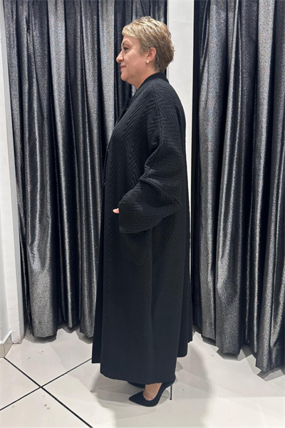 Selma Büyük Beden Hakim Yaka Triko Kap Modeli