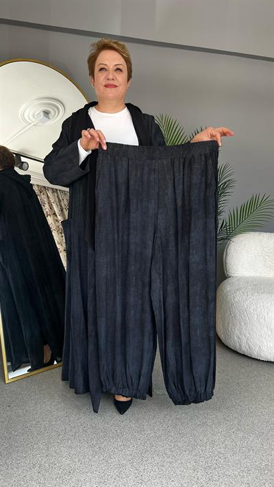 Selma Büyük Beden Hırka ve Pantolon Takım