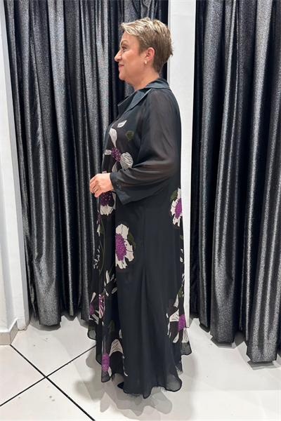 Selma Büyük Beden İçlikli Şifon Krep Elbise