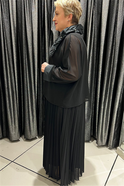 Selma Büyük Beden İki Parça Siyah Takım Elbise