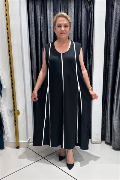 Selma Büyük Beden İnce Çelik Kumaş Elbise Üzeri Hırka Modeli