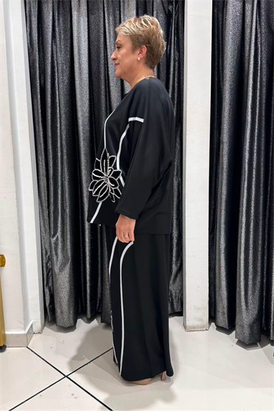 Selma Büyük Beden İnci Çiçekli Takım