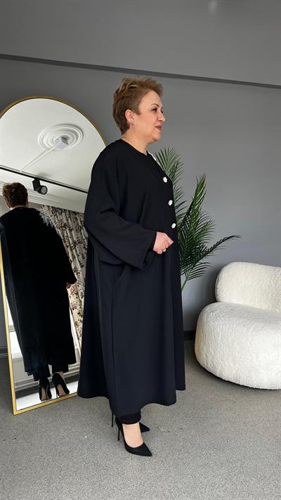 Selma Büyük Beden İnci İşlemeli Elbise