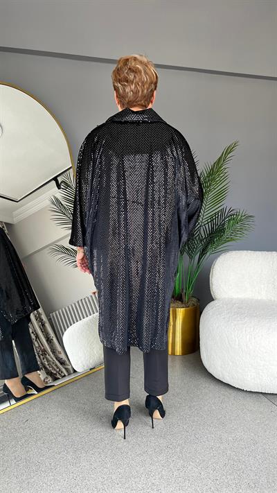 Selma Büyük Beden İnci Kadife Tunik