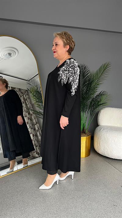 Selma Büyük Beden İnci Zarafeti Elbisesi
