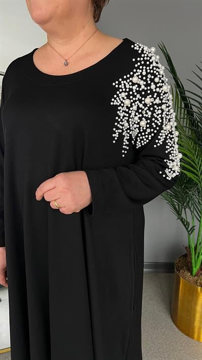 Selma Büyük Beden İnci Zarafeti Elbisesi