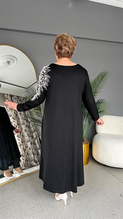 Selma Büyük Beden İnci Zarafeti Elbisesi