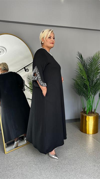 Selma Büyük Beden İncili Elbise