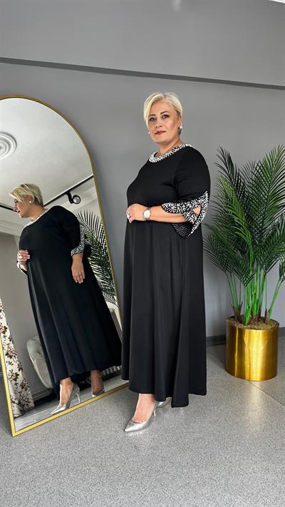 Selma Büyük Beden İncili Elbise