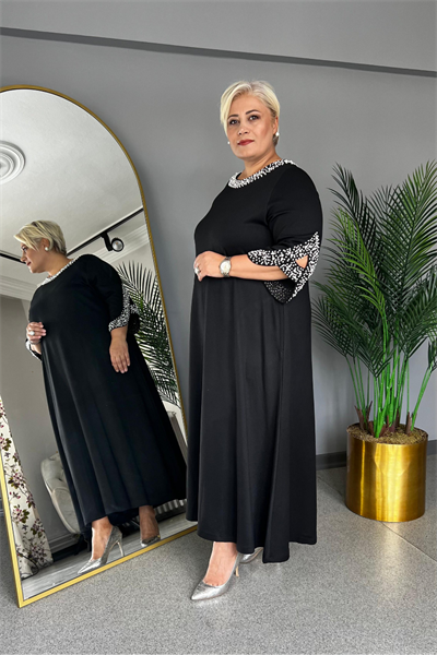 Selma Büyük Beden İncili Elbise