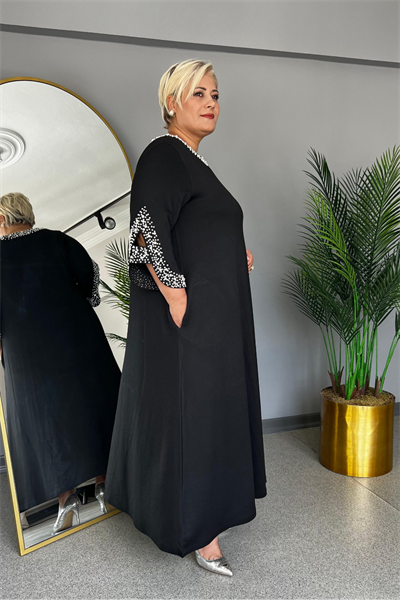 Selma Büyük Beden İncili Elbise