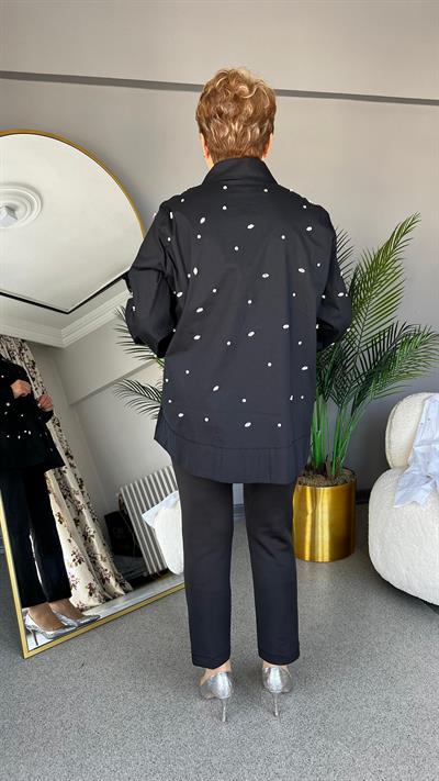 Selma Büyük Beden İncili Gömlek