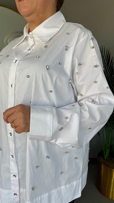 Selma Büyük Beden İncili Gömlek