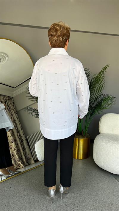 Selma Büyük Beden İncili Gömlek