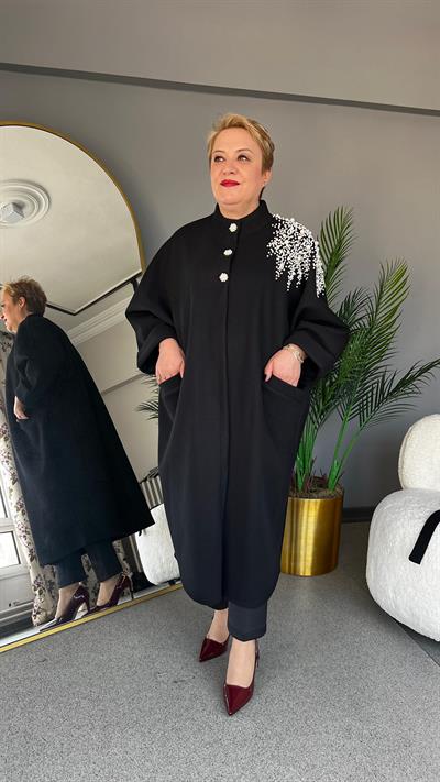 Selma Büyük Beden İncili Kaban