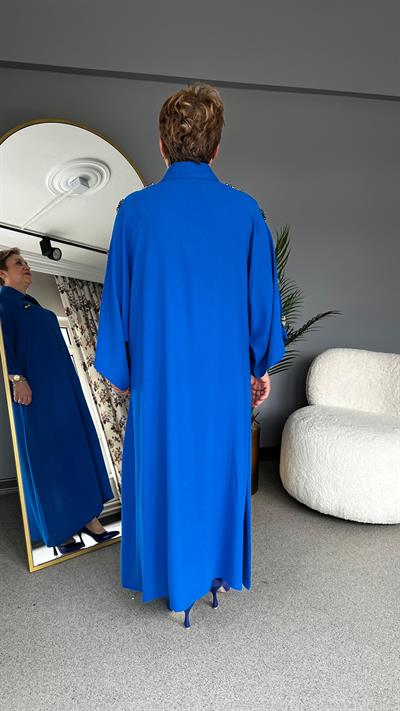 Selma Büyük Beden İşleme Taş Detaylı Elbise