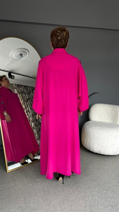 Selma Büyük Beden İşleme Taş Detaylı Elbise