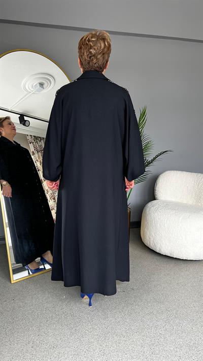 Selma Büyük Beden İşleme Taş Detaylı Elbise