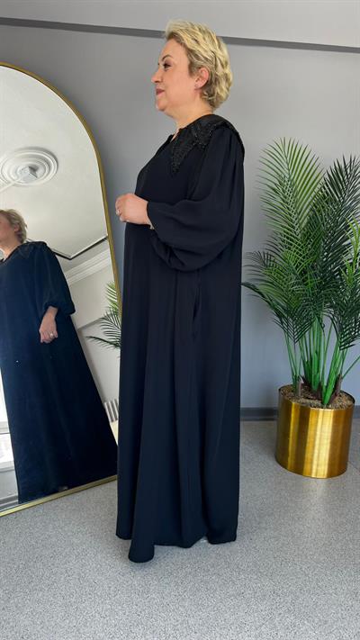Selma Büyük Beden İşlemeli Elbise