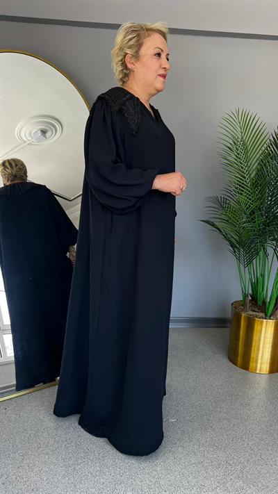 Selma Büyük Beden İşlemeli Elbise