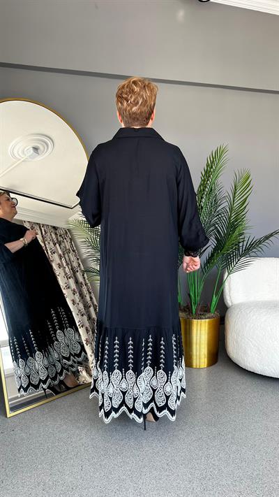 Selma Büyük Beden İşlemeli Elbise