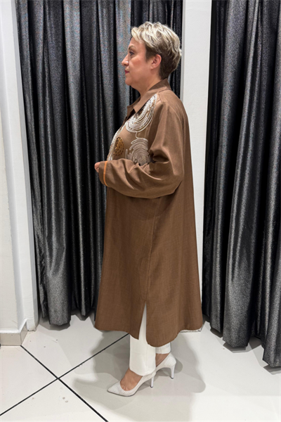 Selma Büyük Beden İşlemeli Gömlek