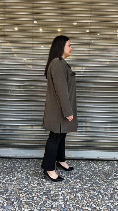 Selma Büyük Beden Kadife Gömlek