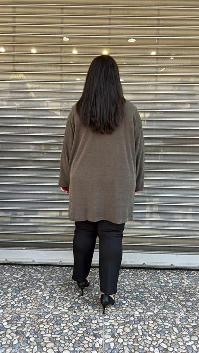 Selma Büyük Beden Kadife Gömlek