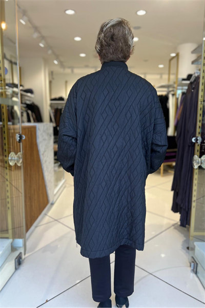 Selma Büyük Beden Kapitone Fermuarlı Kap