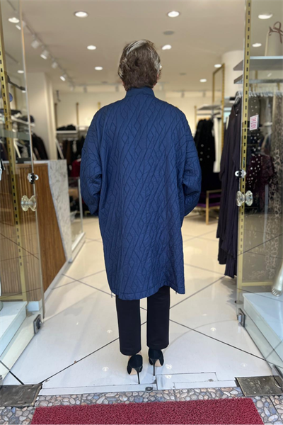 Selma Büyük Beden Kapitone Fermuarlı Kap