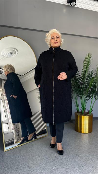 Selma Büyük Beden Kapitone Görünümlü Triko Hırka