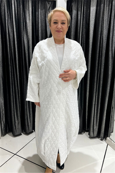 Selma Büyük Beden Kapitone Omuz Detaylı Pardesü