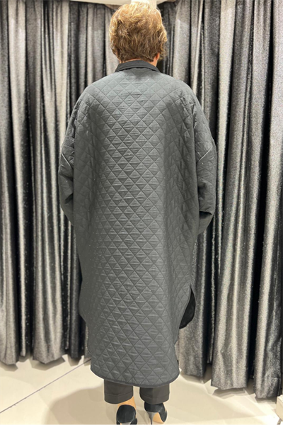 Selma Büyük Beden Kapitone Uzun Kaban