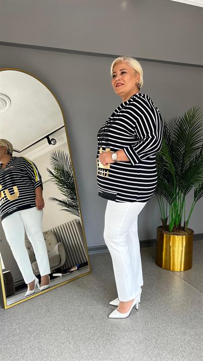 Selma Büyük Beden Kapşonlu Bluz