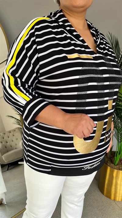 Selma Büyük Beden Kapşonlu Bluz