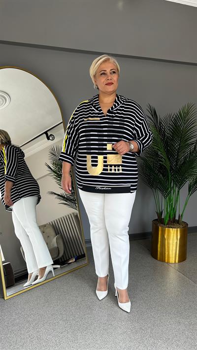 Selma Büyük Beden Kapşonlu Bluz